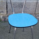 Blue formica set Jafae and its 4 vintage chairs, 70s