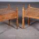 Brutalist Oak Bedside Tables attributed to Henning Kjærnulf, 1970s, Set of 2