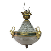 Lustre Empire en bronze et cristal