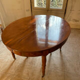 Solid wood dining table with extension