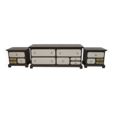 Ensemble de commode et de chevet italiens modernes du milieu du siècle de Luciano Frigerio
