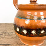 Glazed terracotta cooking pot 19th century orange