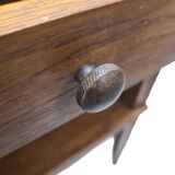 French Oak Bedside Table With Drawer, 1940s