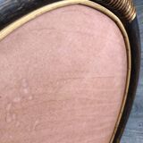 Oval rattan mirror