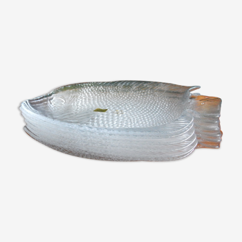 6 Arcoroc glass fish plates