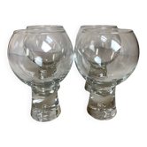 Four large bubble-style glasses by Kosta Boda.