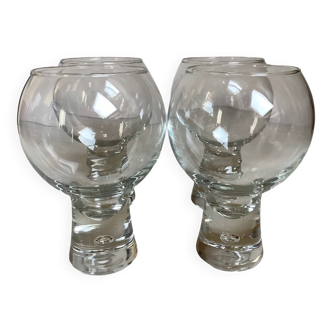Quatre grands verres bulle style kosta boda