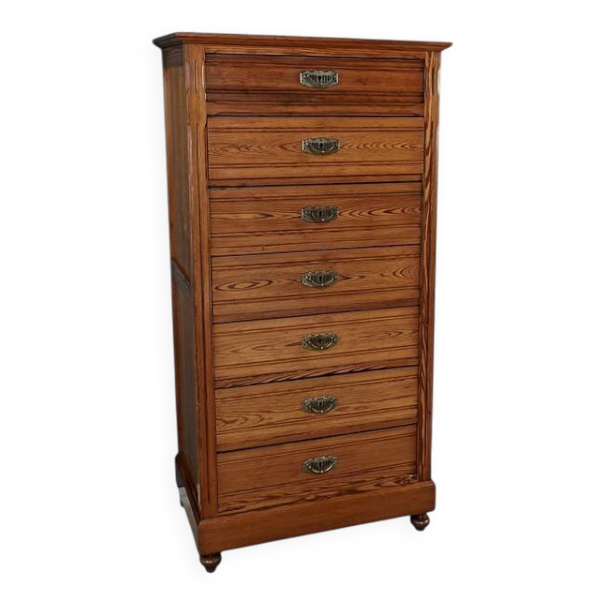 Pitch pine weekly planner, Art Nouveau period – Early 20th century