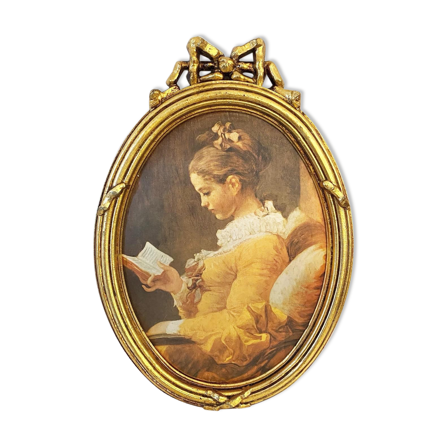 Gilded silk "the e-reader" frame