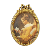 Gilded silk "the e-reader" frame