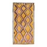 5x10 Kilim Mustard Yellow Geometric Style Area Vintage Kilim Rug,152x296 Cm