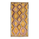5x10 Kilim Mustard Yellow Geometric Style Area Vintage Kilim Rug,152x296 Cm