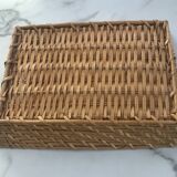 Rectangular woven rattan tray