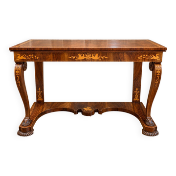 Charles X period console in walnut and marquetry – circa 1825-1830