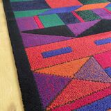 Psychedelic Memphis Style abstract Rug Carpet by Atrium Tefzet, Germany 1980s