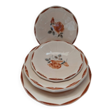 4 old dishes from Digoin and Sarreguemines