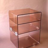Occasional furniture in smoked Plexiglas from the 70s