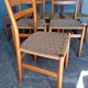 6 Scandinavian chairs wood and rope period 1960