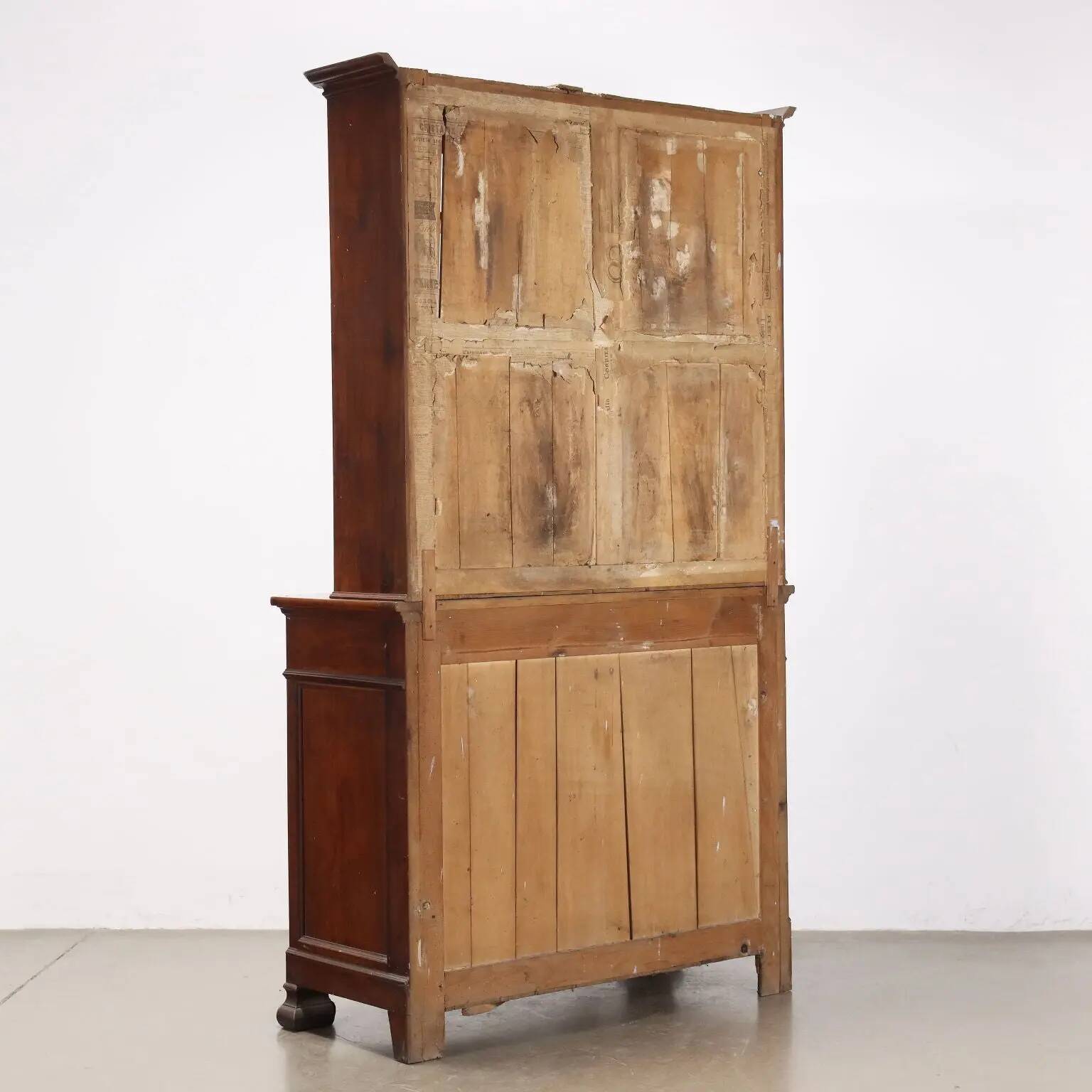 Antique Louis-Philippe walnut library, Italy, 19th century