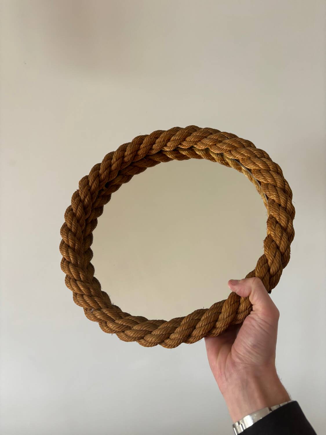 Miroir audoux minet vintage corde 1950