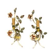 Italian Tole Flower Sconces, Set of 2