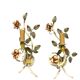 Ensemble de 2 appliques de fleurs italiennes tole