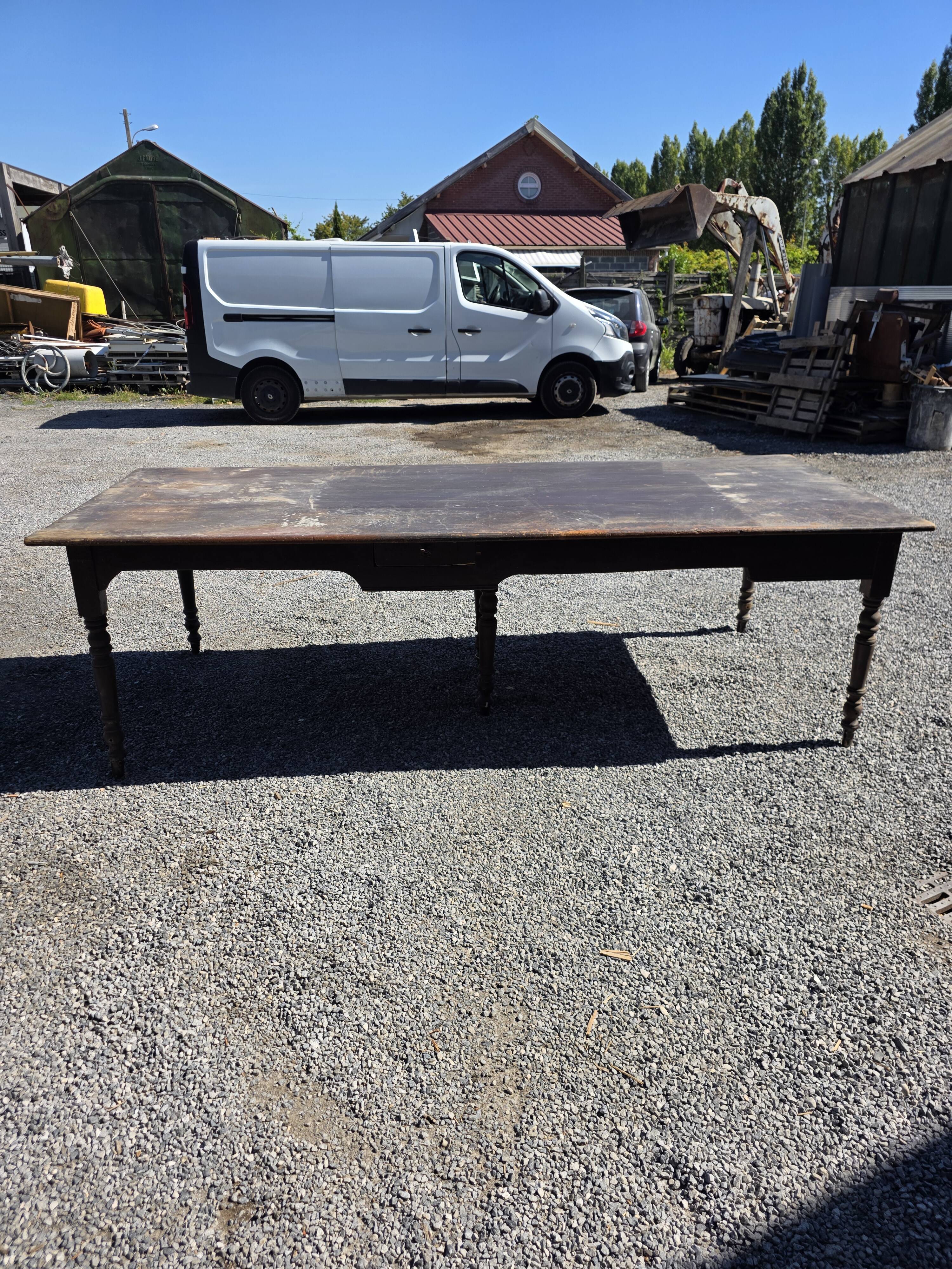Table de ferme ancienne XXL , 268 × 110cm