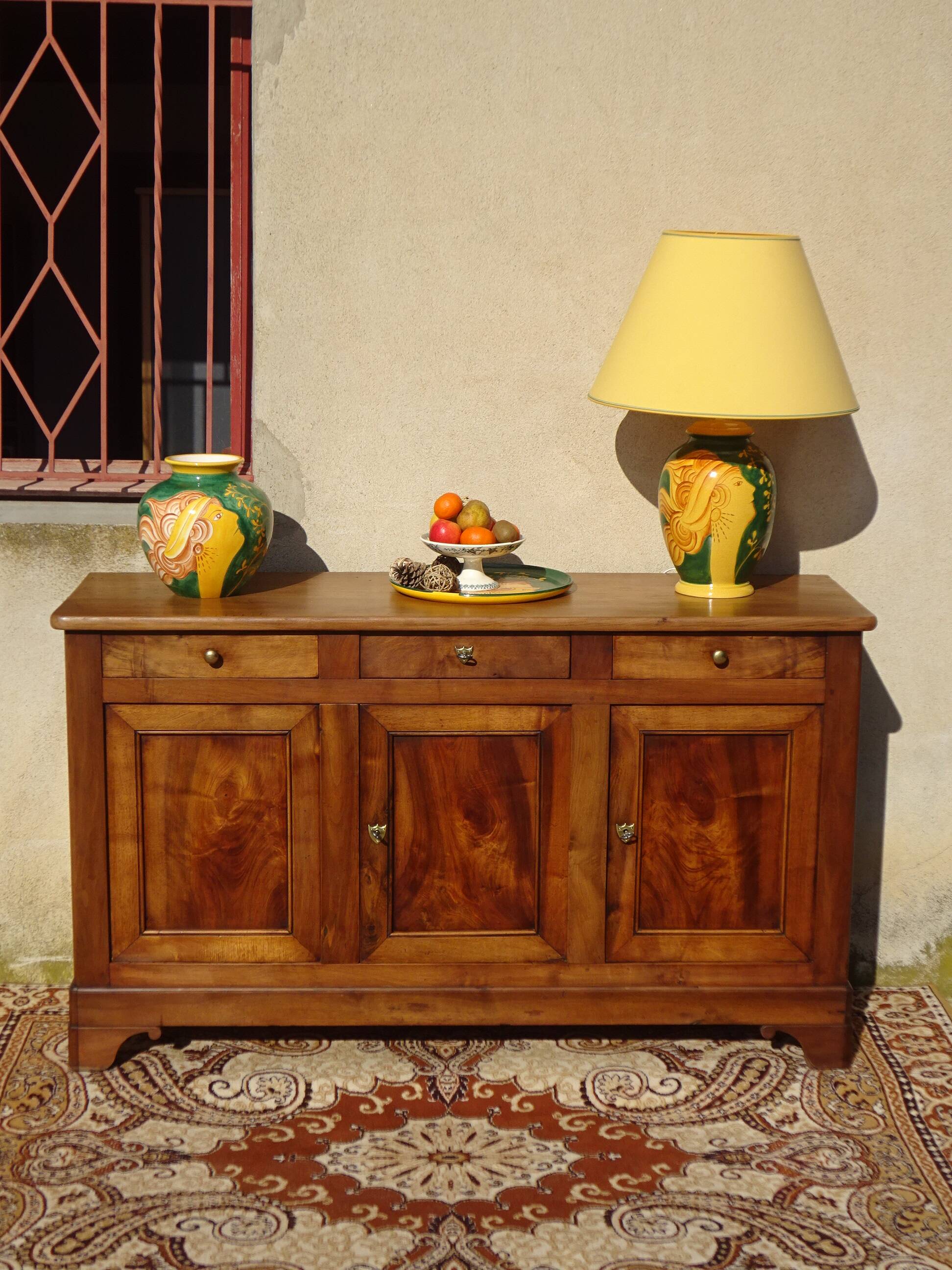 Ceramic lamp, vase and matching plate, Drimmer