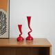 Red vase, Swing Vase, Danish design, manufactured by Normann Copenhagen