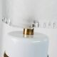 Vintage Murano glass table lamp – white, gold metal base, frosted glass shade – Italy 1980s