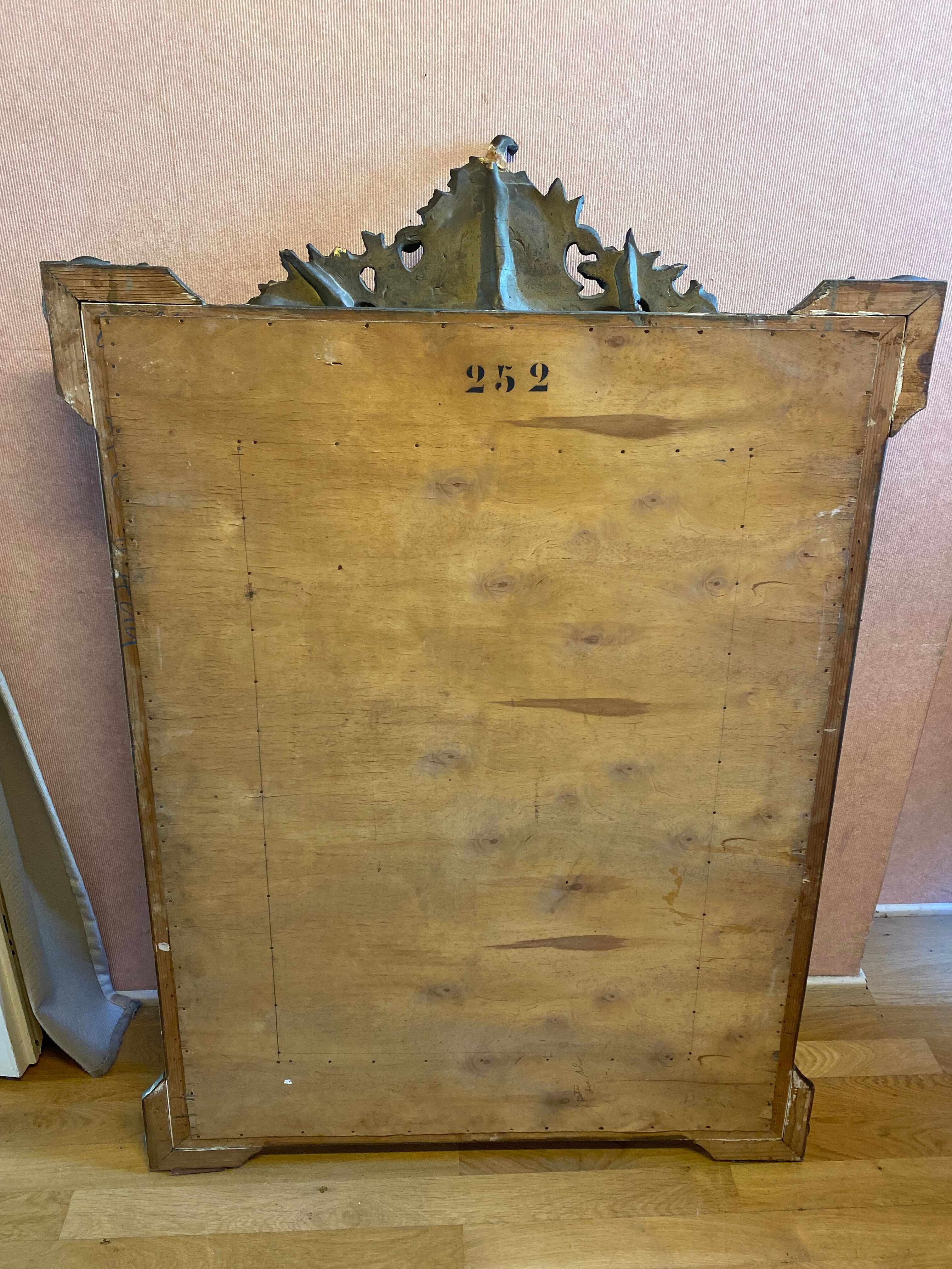 Bevelled mirror with gilded stucco parclose, from the Napoleon III period