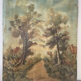 Ancient oil on wood painting