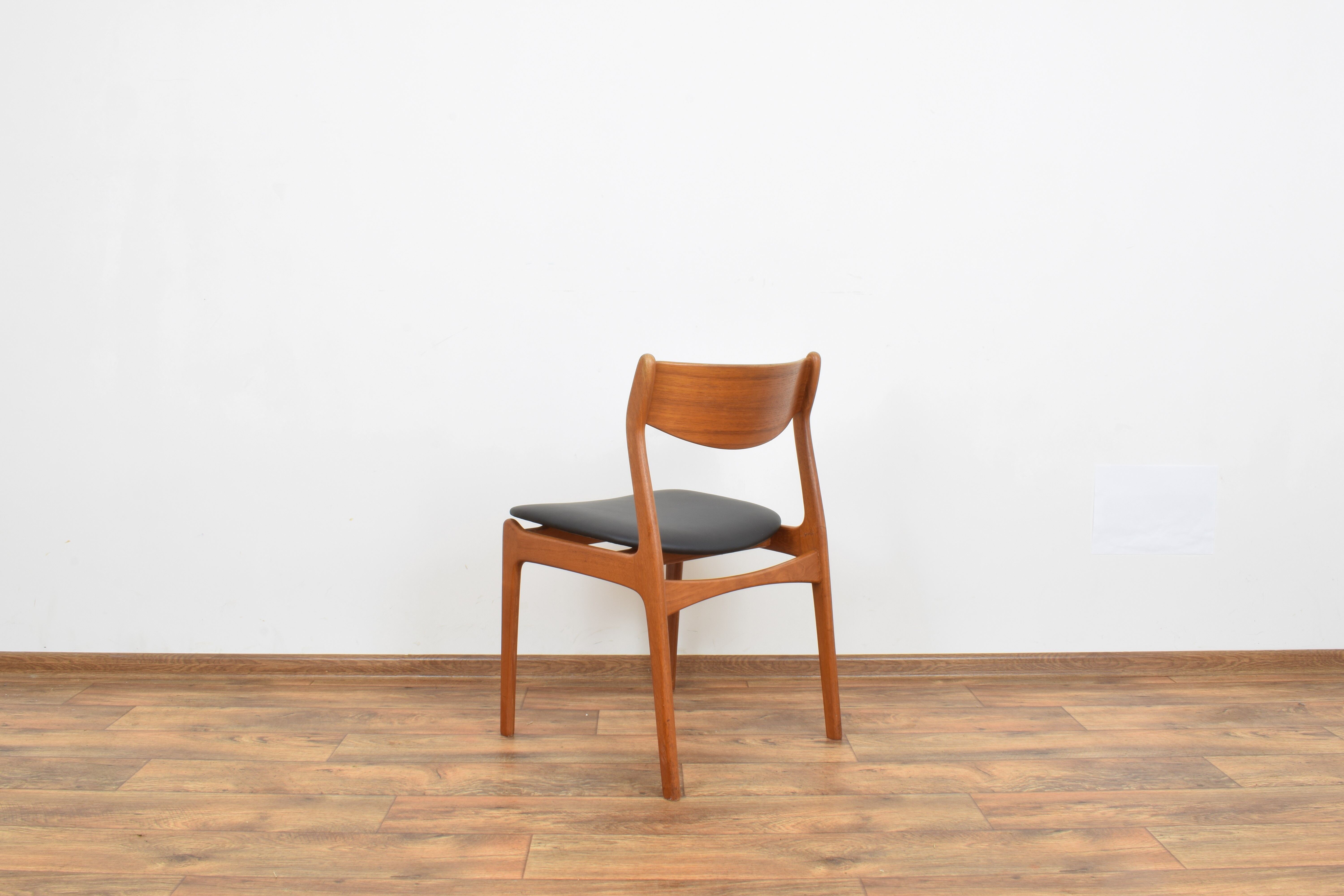 Mid-century danish teak & leather dining chair by P.E. Jørgensen for Farsø Stolefabrik, 1960s