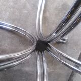Large table Roche Bobois 1970 glass and chrome 8 pers