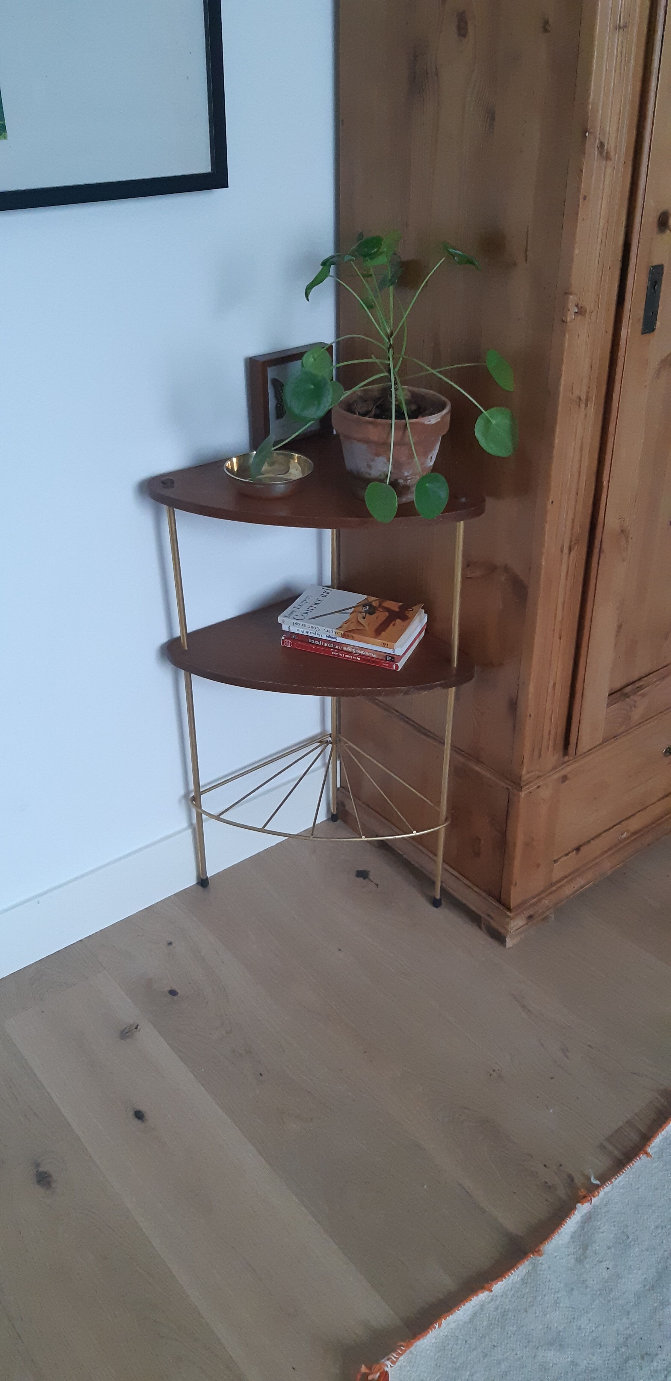 Gold metal corner shelf