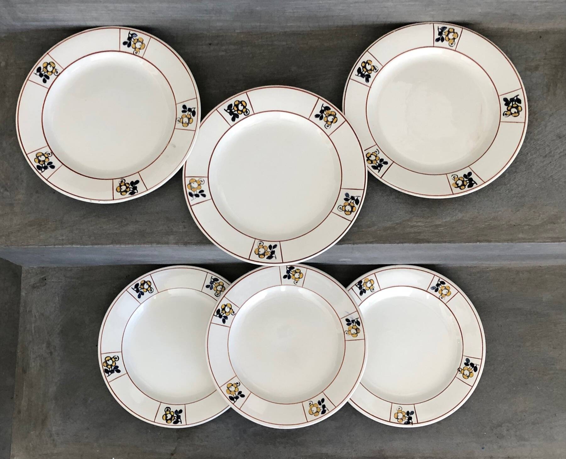6 Flat Plates Terre de Fer Salins Charbonnier