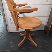 Swivel office chair in curved wood, 1950s