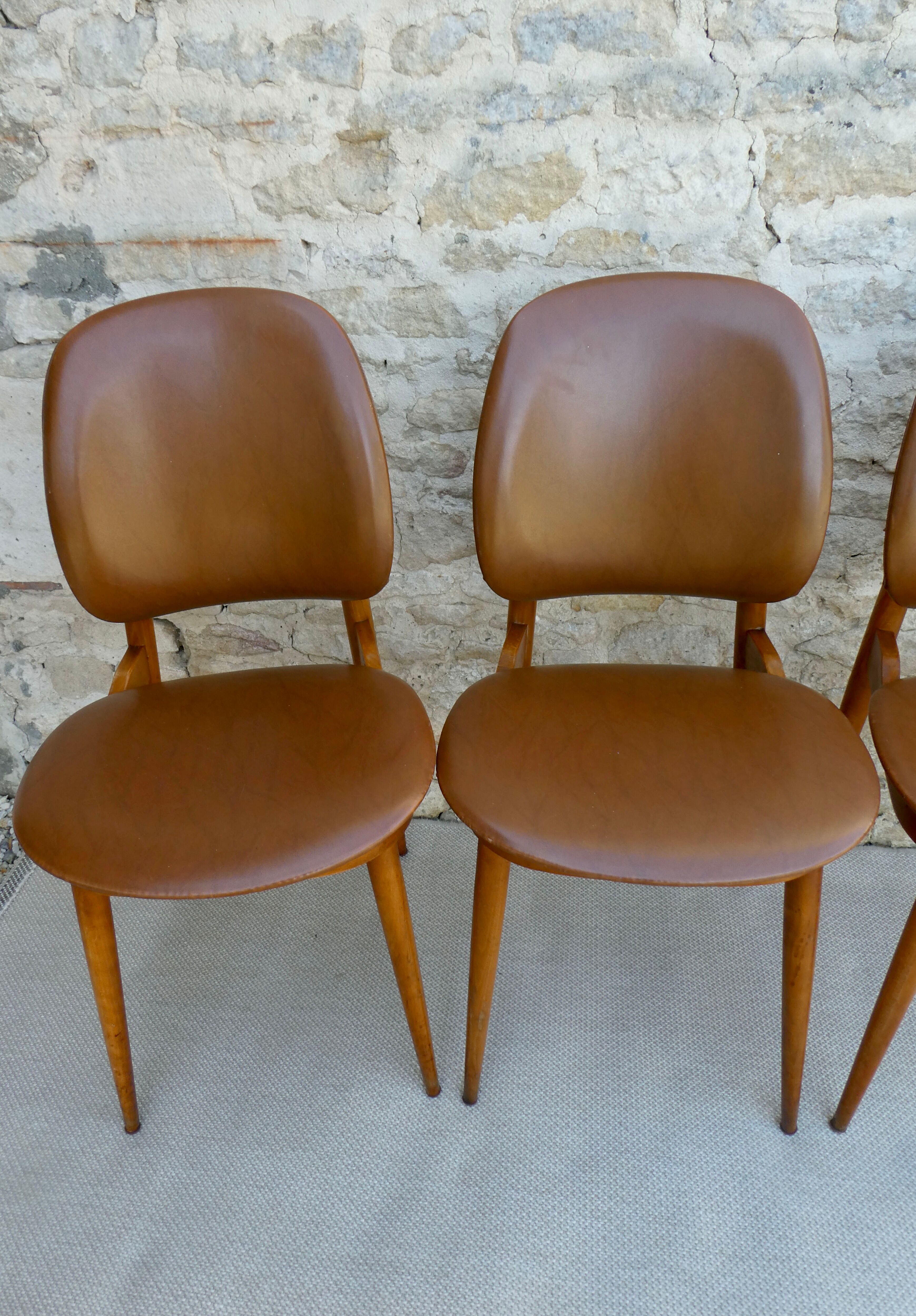 4 Baumann chairs, 60s