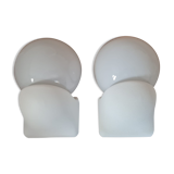 Pair of white opaline wall lamps