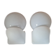 Paire d'applique en opaline blanche