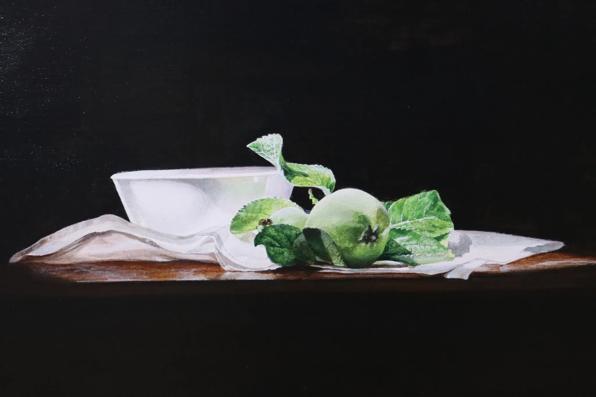 Still life with apples and white bowl – Marjolein van den Berg, c. 2011