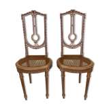 Paire de chaises Lyre époque Louis XVI