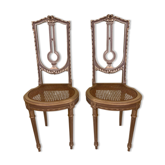 Pair of chairs Lyre era Louis XVI