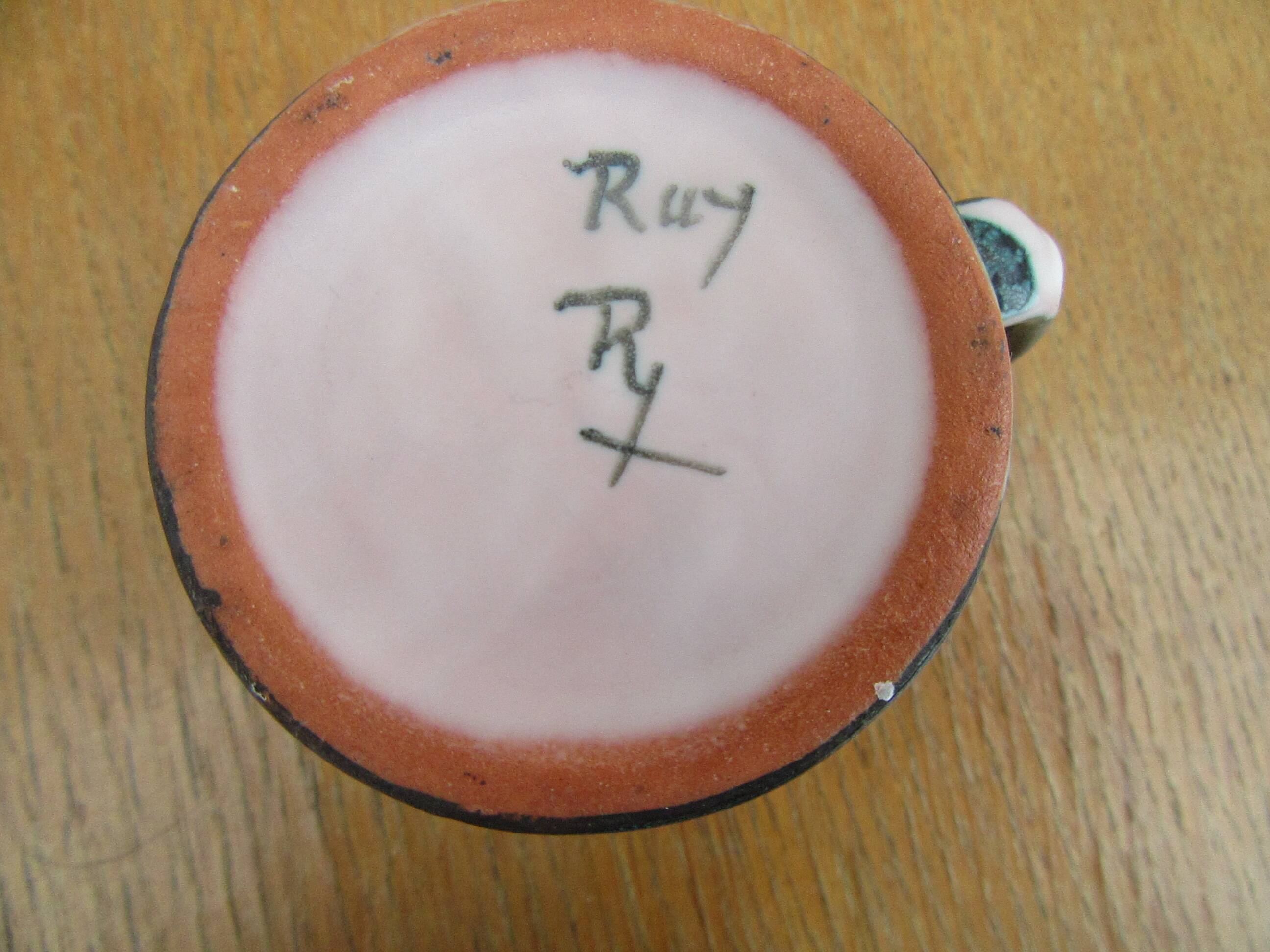 Ceramic set montgolfier yvan roy workshop - egg cup - pot - cup