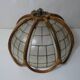Lamp in mother-of-pearl brass and rattan