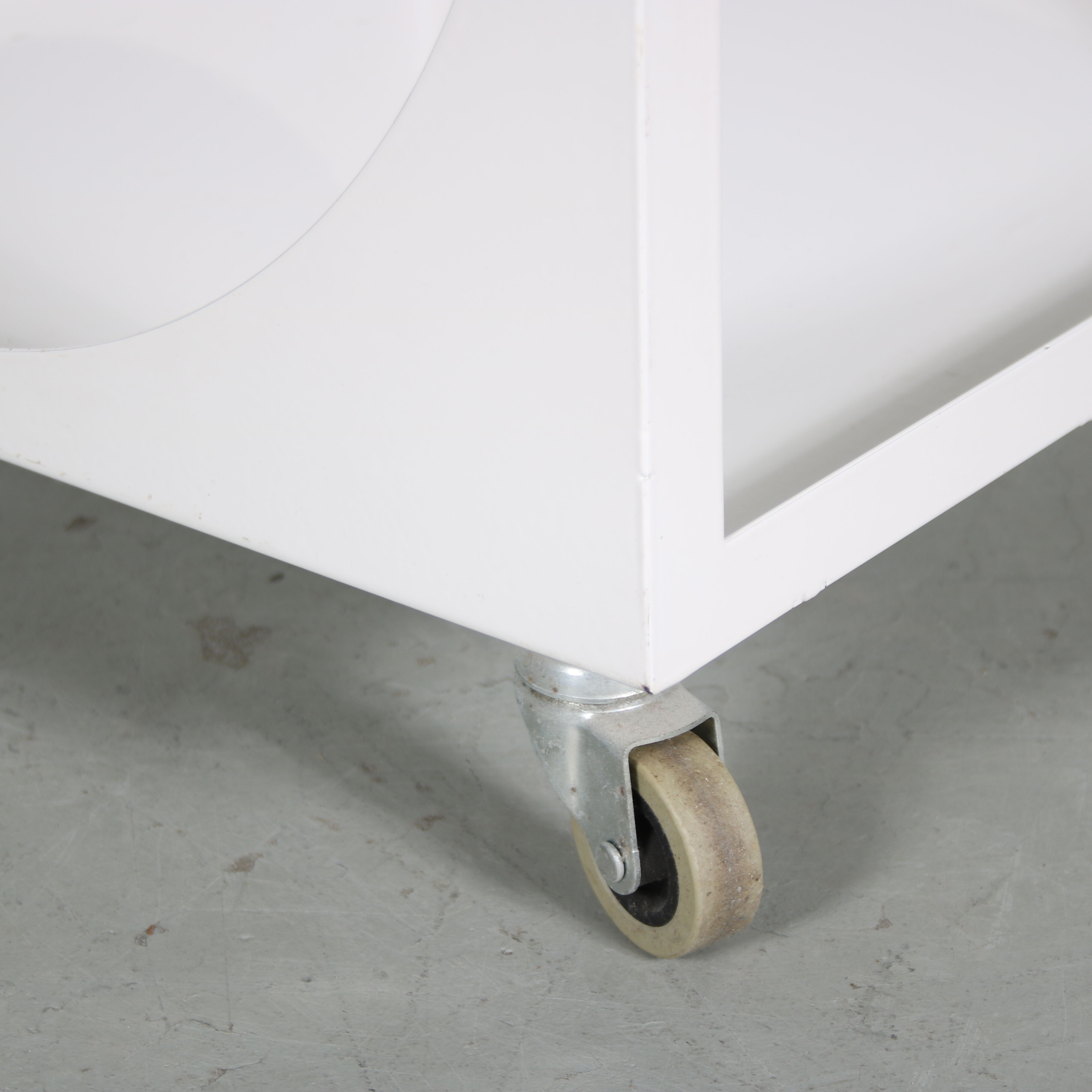 1960s white metal trolley from the Netherlands