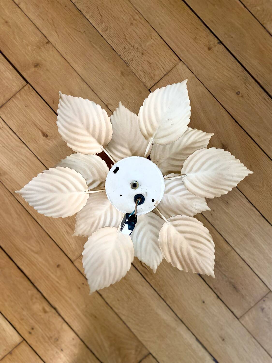 Three MASCA (Italy) wall lights in gilded metal - 1970.