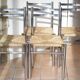 4 modernist straw chairs