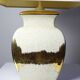 Large vintage Italian lamp in cracked ivory ceramic with gilding.