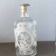 Pair of antique wheel-engraved glass bottles - good condition